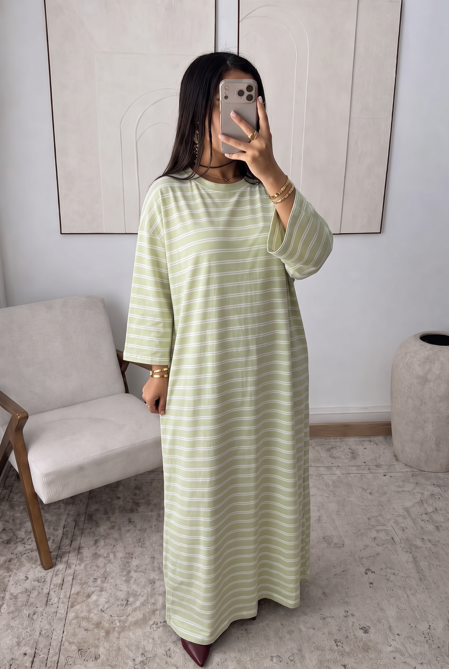 Streifen Maxikleid