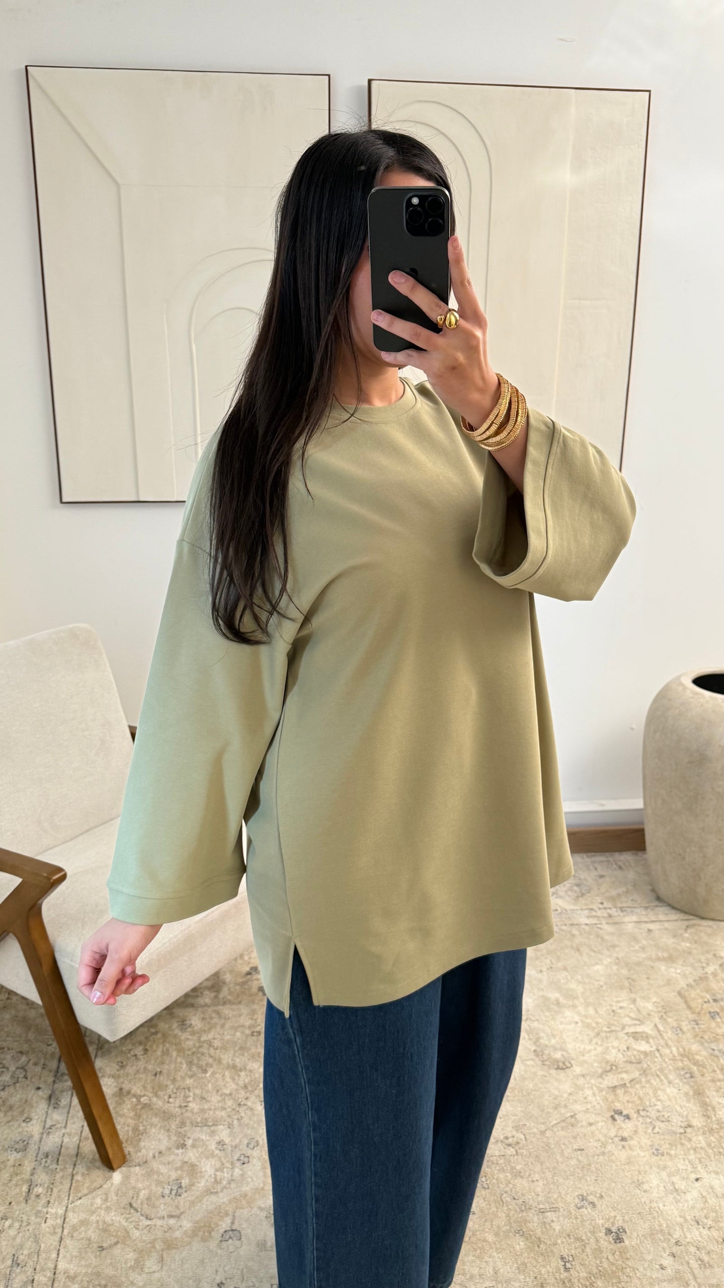 Basic T-Shirt Langarm