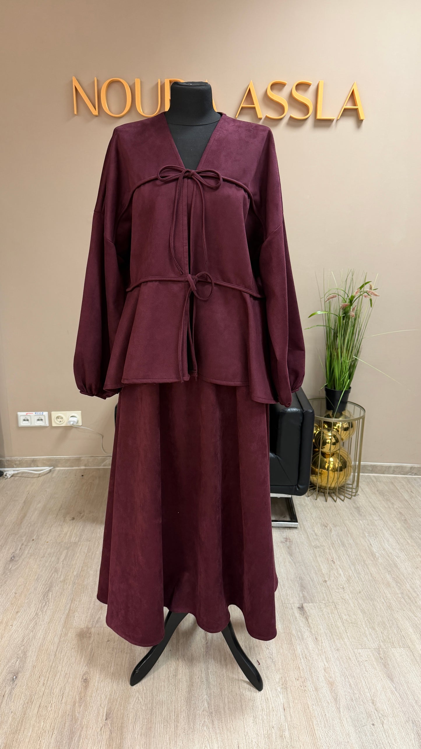 Zweiteiler Wildleder Optik