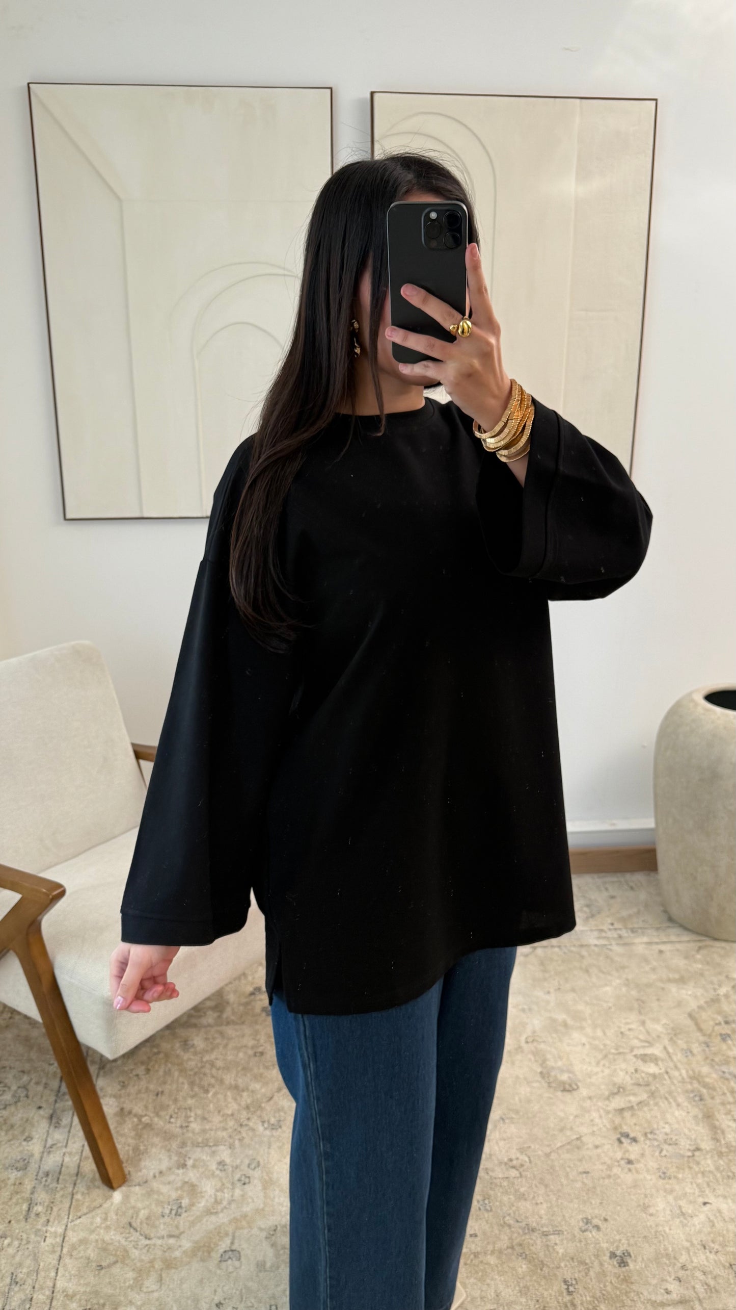 Basic T-Shirt Langarm