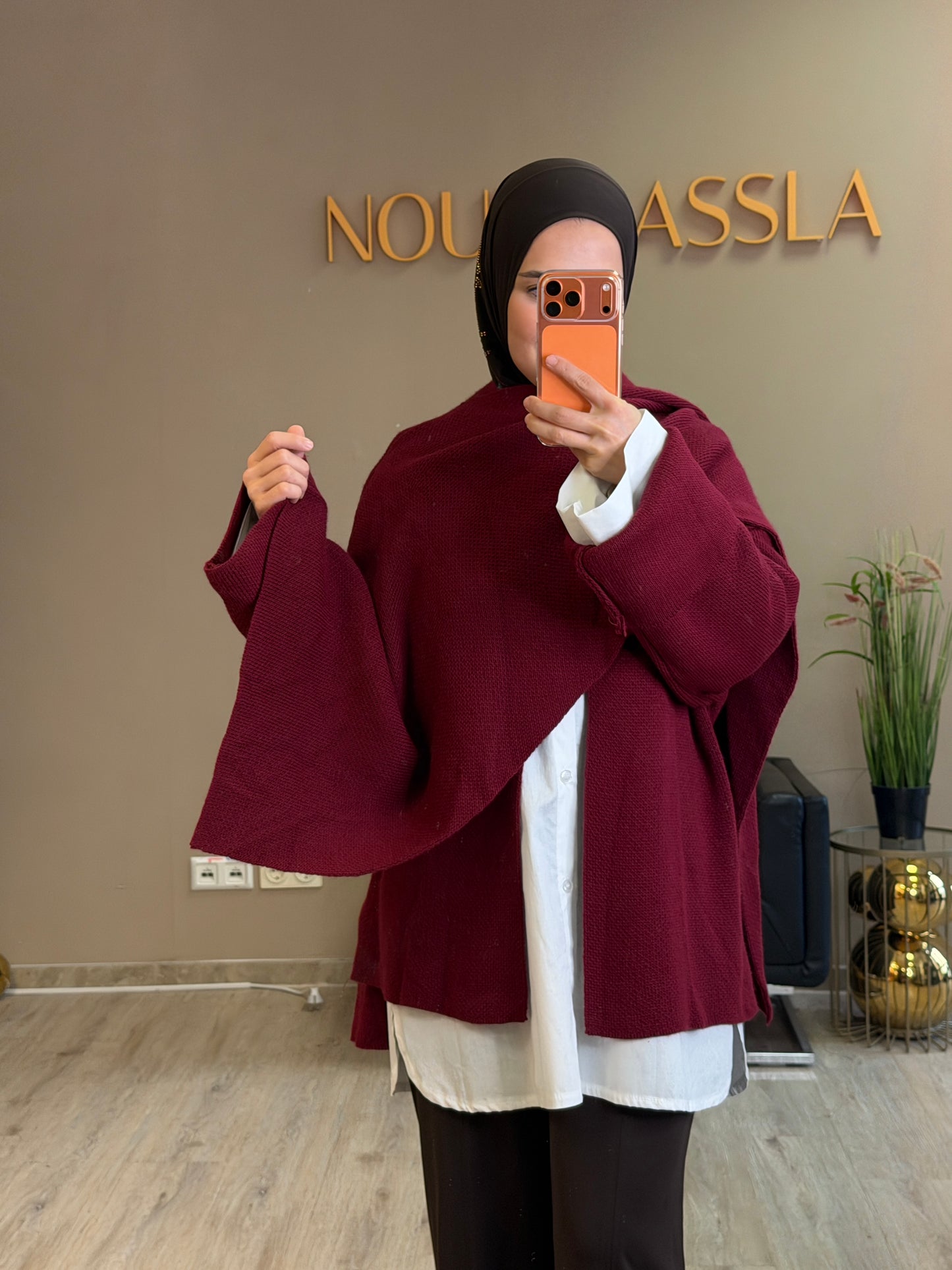 Cardigan mit integriertem Schal