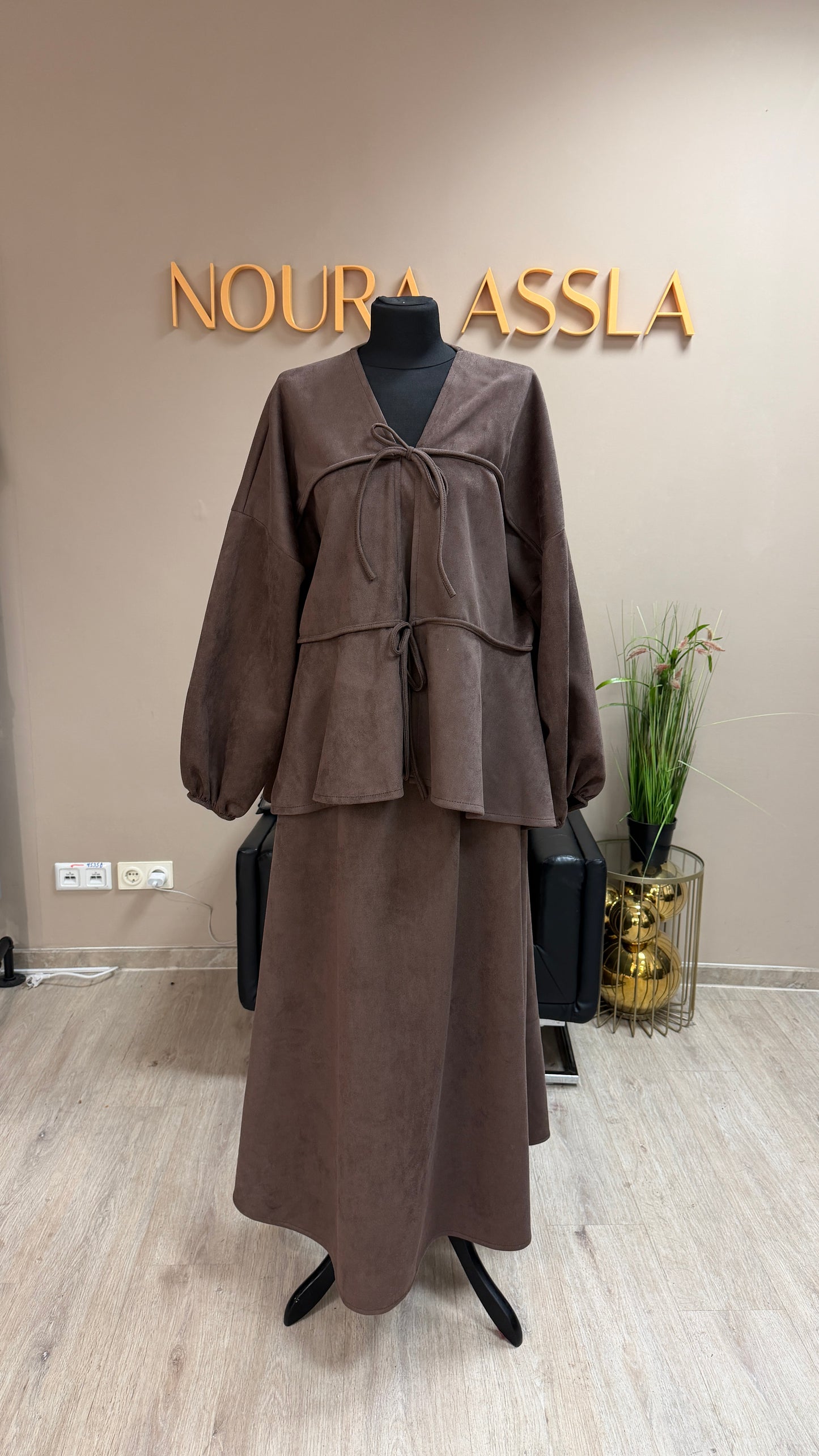 Zweiteiler Wildleder Optik