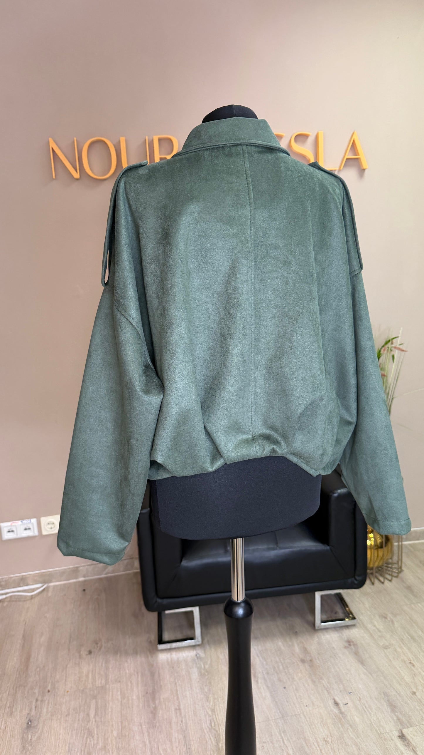 Kurze Jacke Wildleder Optik