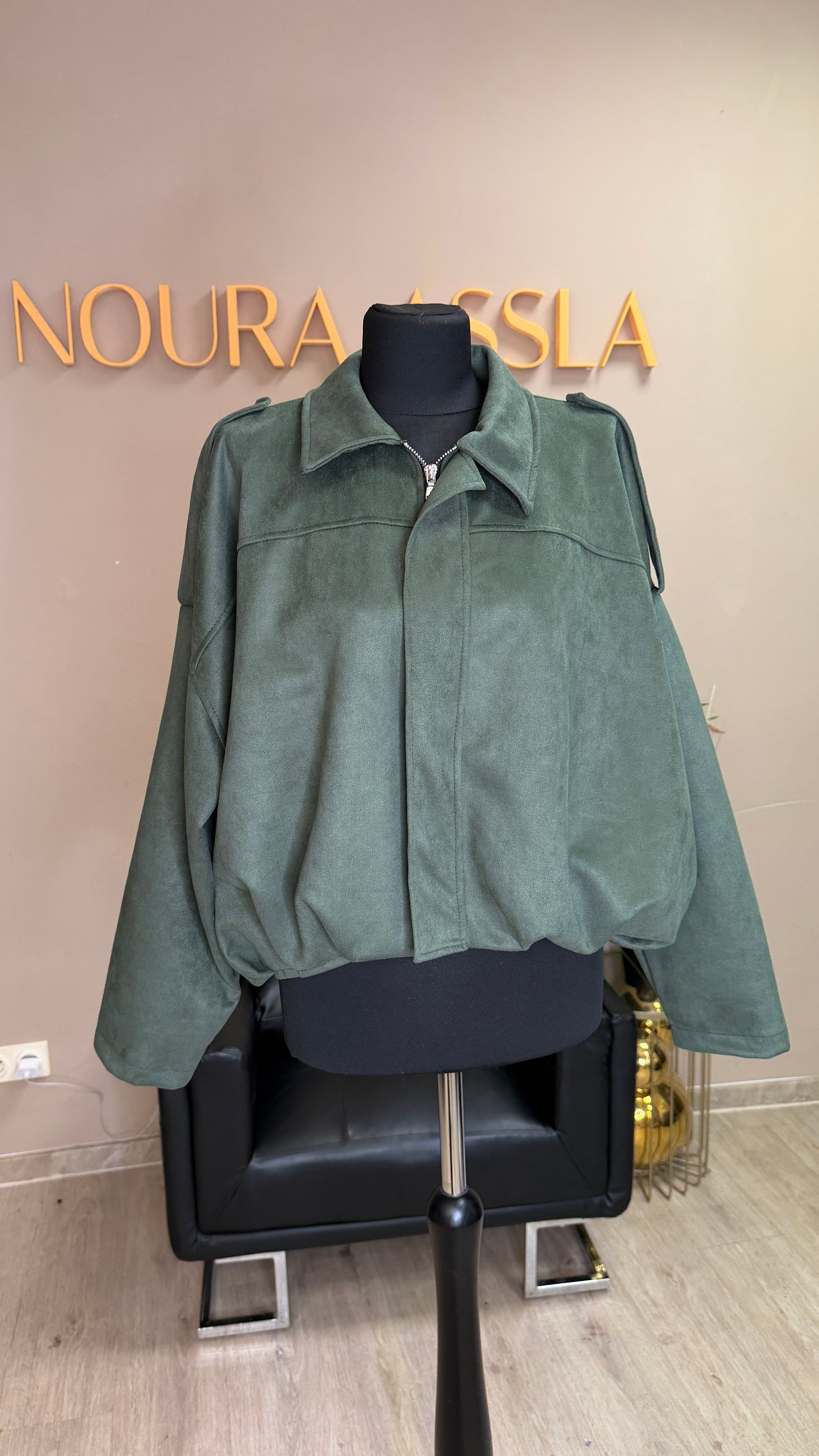 Kurze Jacke Wildleder Optik