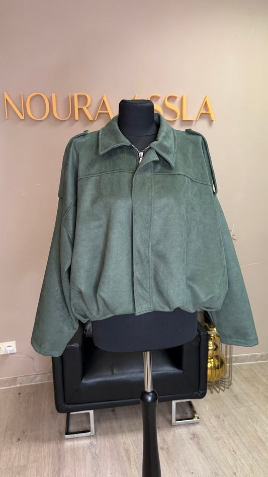 Kurze Jacke Wildleder Optik