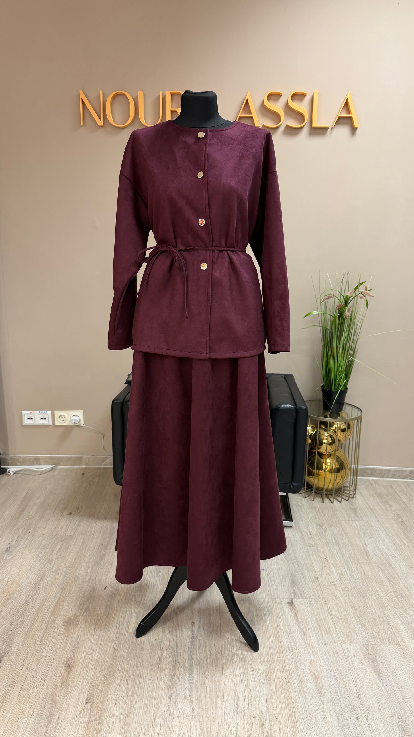 Zweiteiler Wildleder Optik