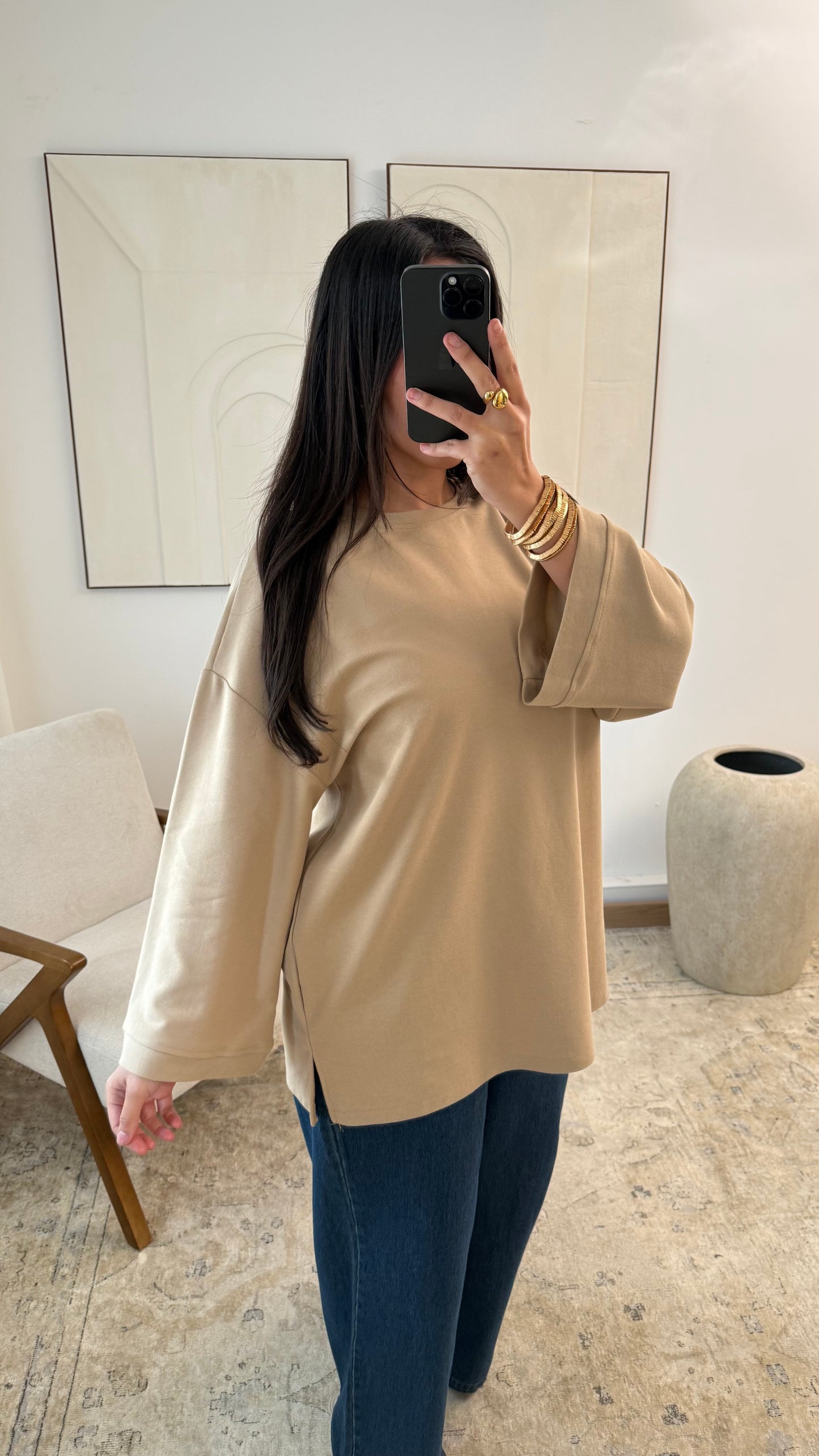 Basic T-Shirt Langarm