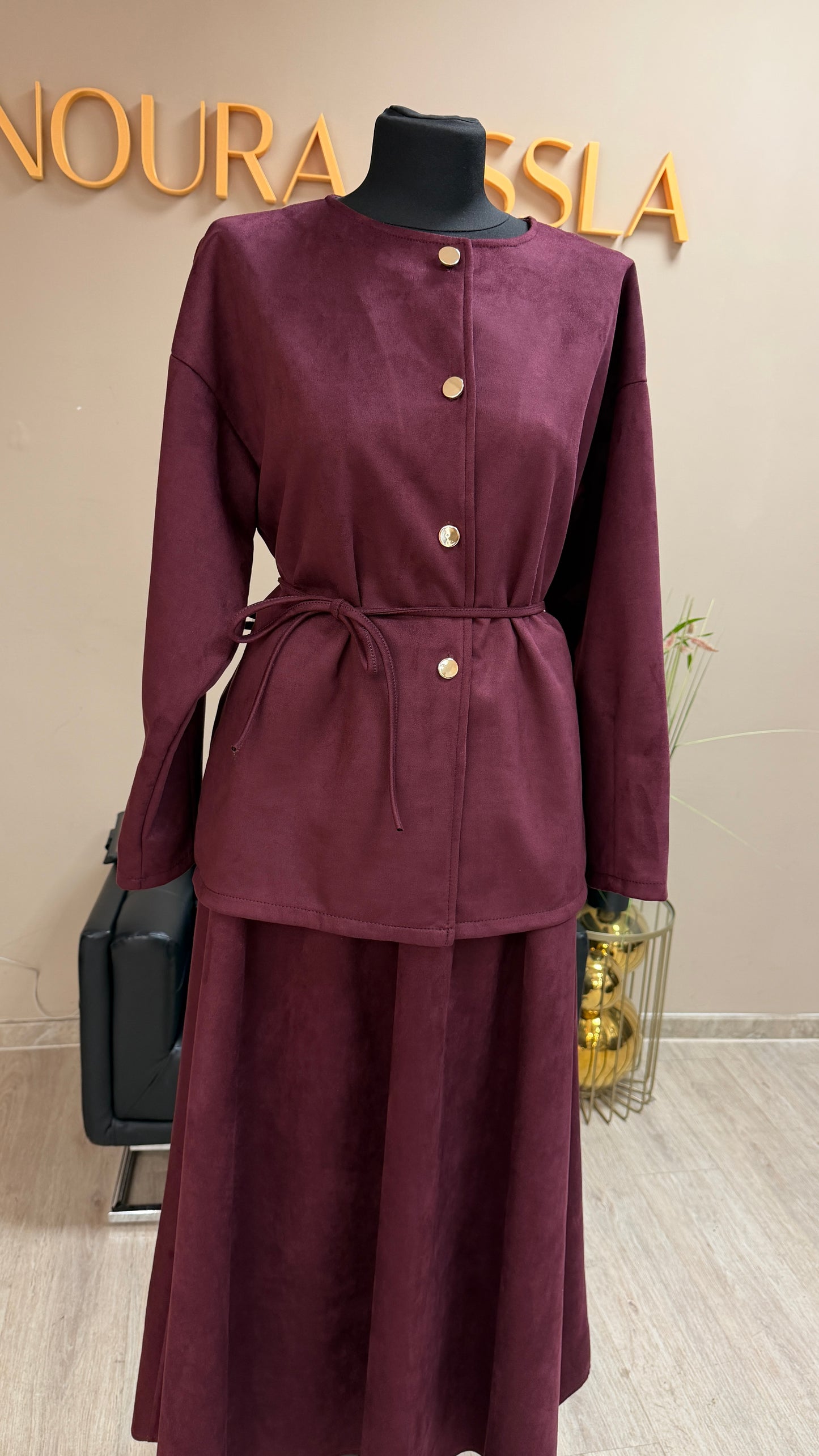 Zweiteiler Wildleder Optik