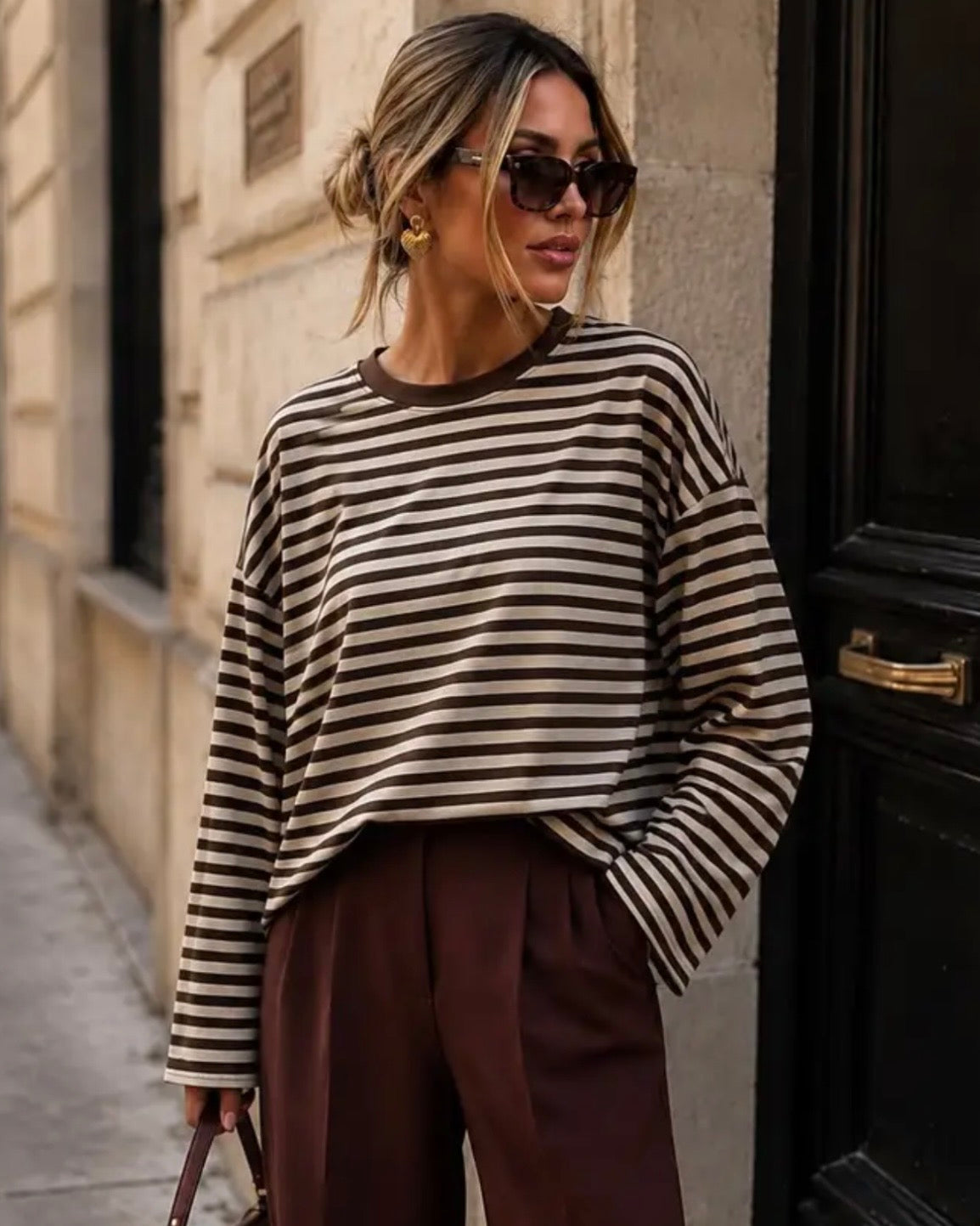 Kurzes Streifen Shirt