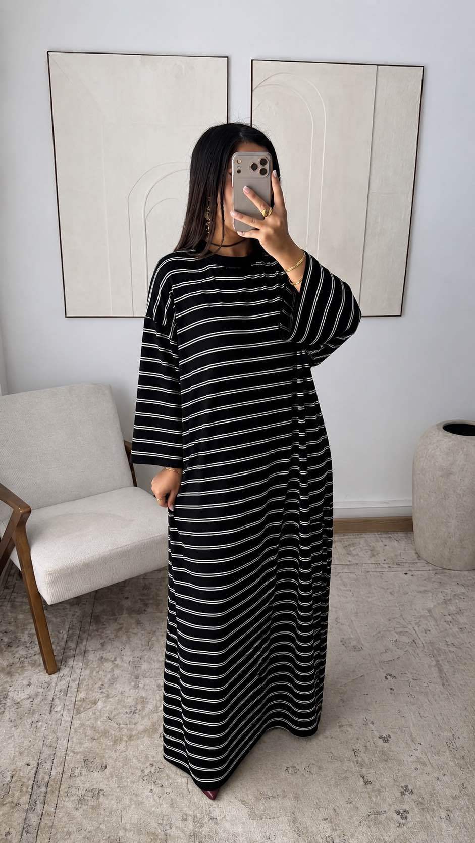 Streifen Maxikleid