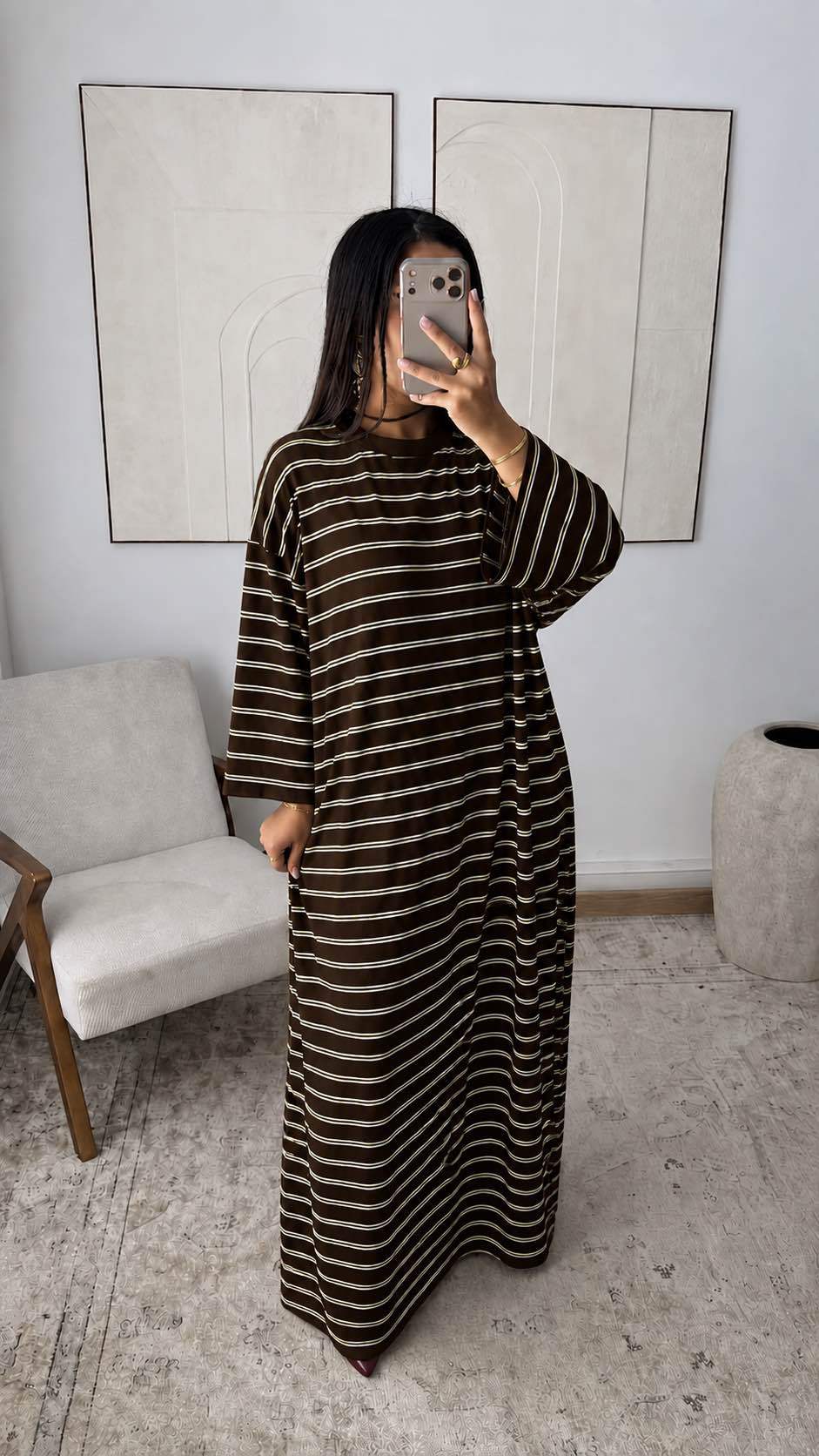 Streifen Maxikleid